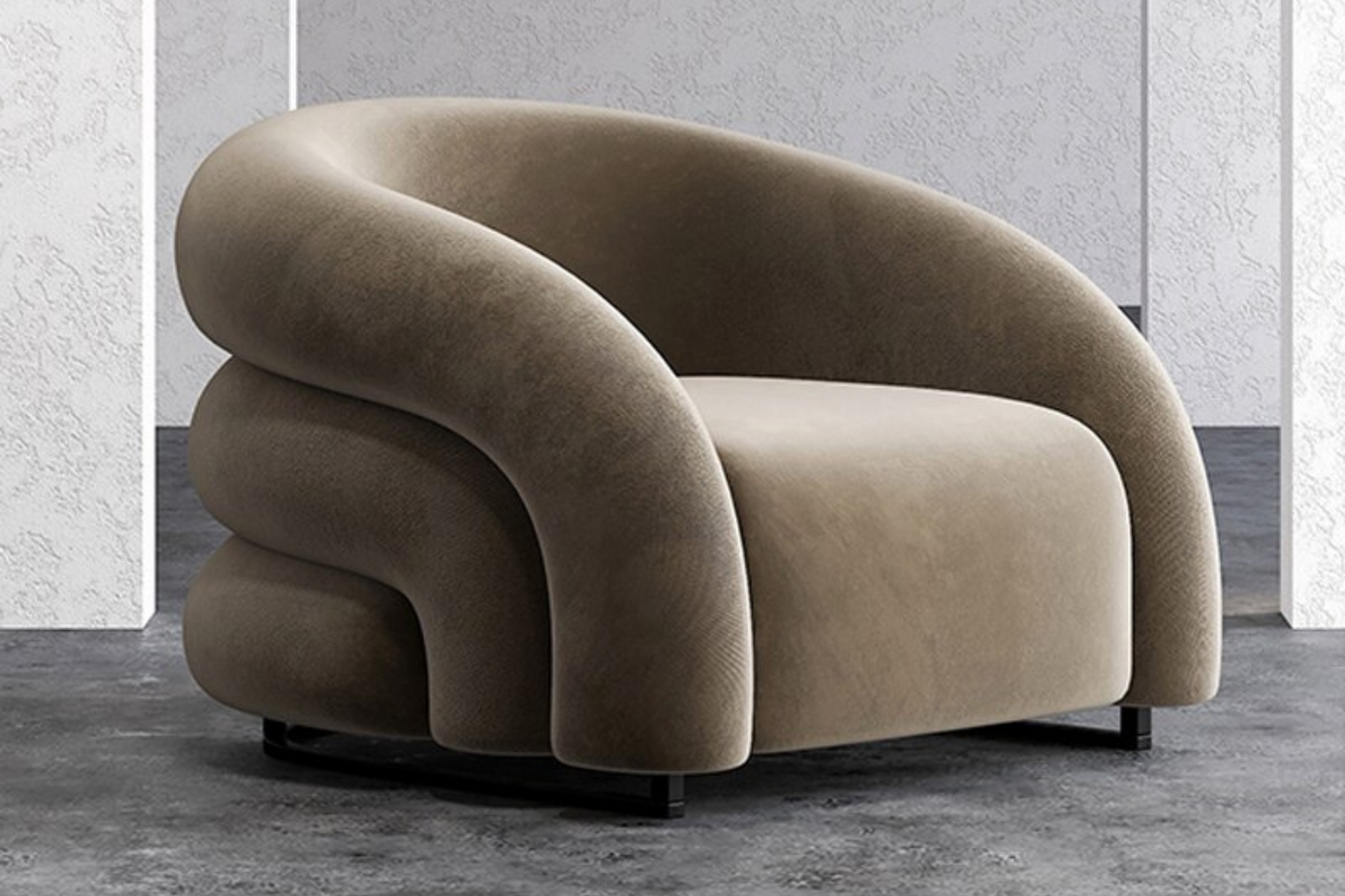 Sillón de Tela Nórdico Minimalista de Mediados de Siglo