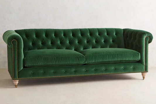 Sofá Vintage de Terciopelo Reclinable Ergonómico para Sala de Estar