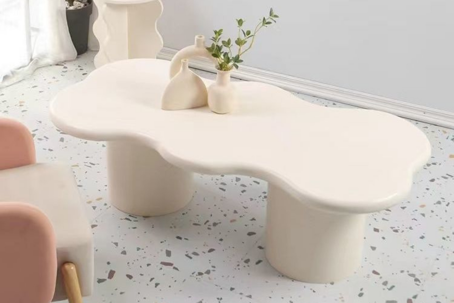 Mesa Baja Irregular Nórdica de Bistró en Forma de Nube HY50CT