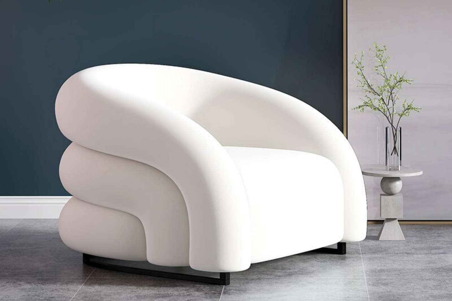 Sillón de Tela Nórdico Minimalista de Mediados de Siglo