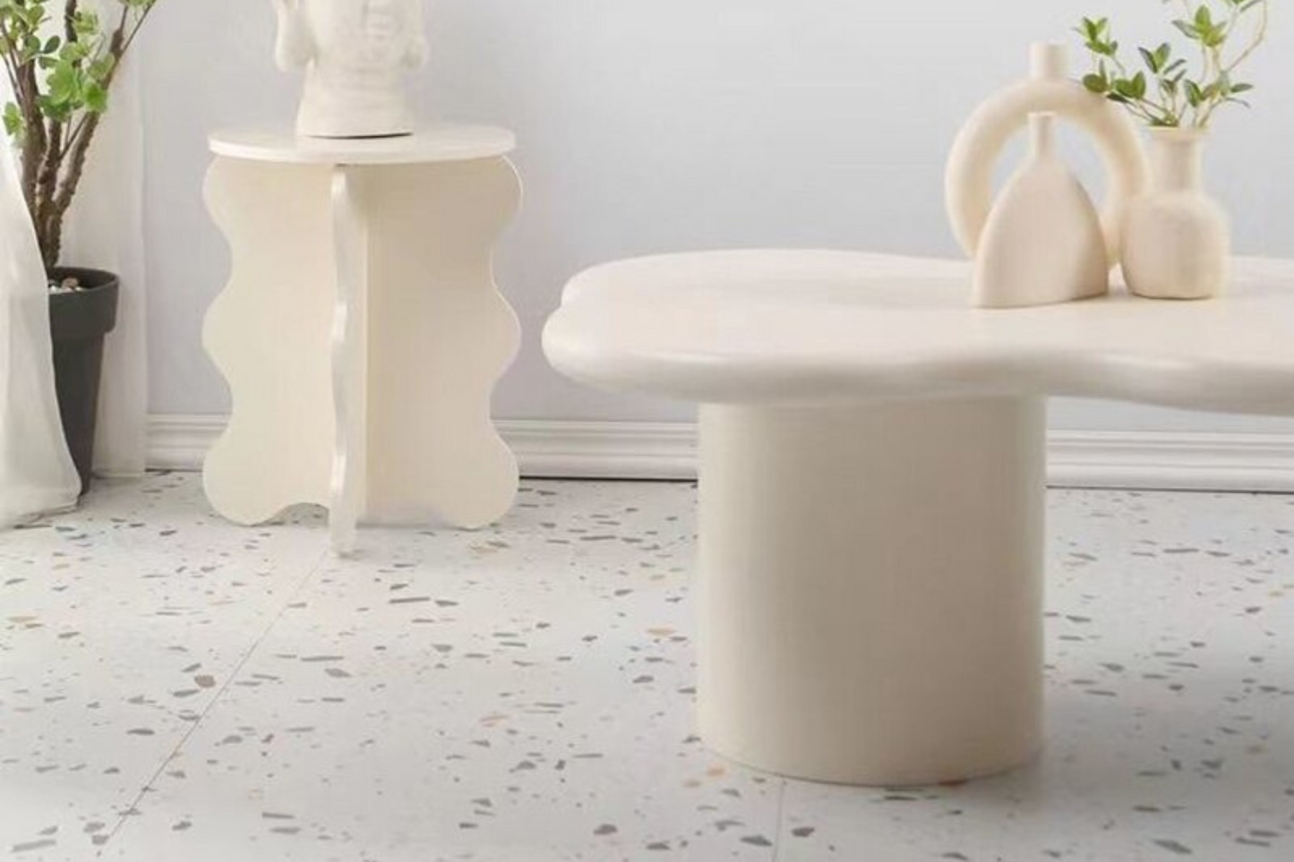 Mesa Baja Irregular Nórdica de Bistró en Forma de Nube HY50CT