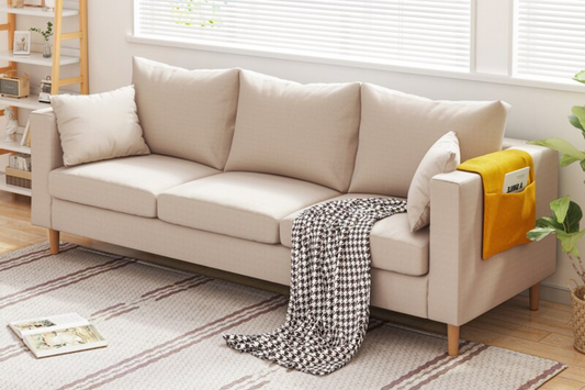 Sofá de Cuero Curvado Nórdica para Sala de Estar DX50KT