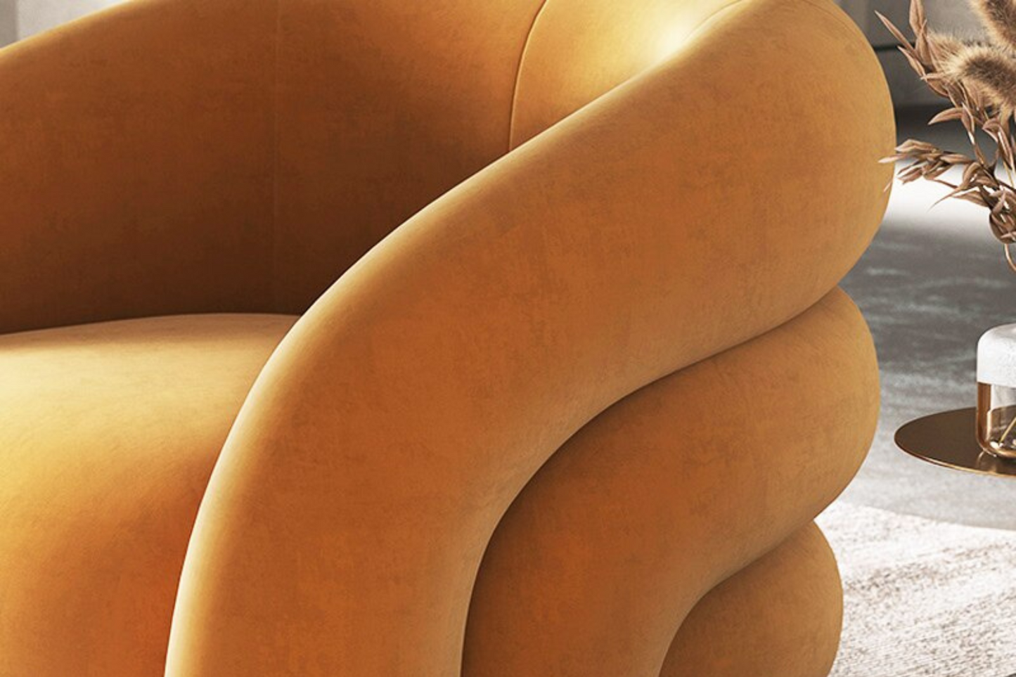 Sillón de Tela Nórdico Minimalista de Mediados de Siglo