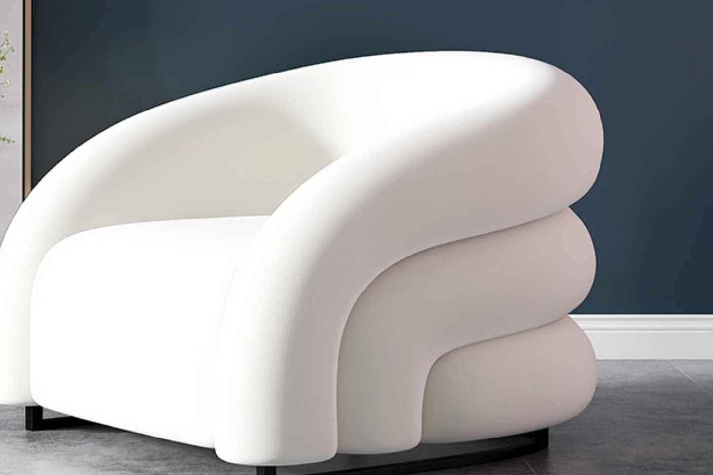 Sillón de Tela Nórdico Minimalista de Mediados de Siglo